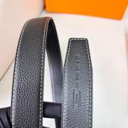 Uubags Hermes Twist belt silver buckle & reversible leather strap in black 3.2cm - 3