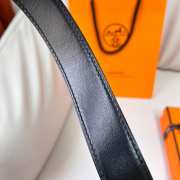 Uubags Hermes Twist belt silver buckle & reversible leather strap in black 3.2cm - 2