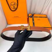 Uubags Hermes Twist belt gold buckle & reversible leather strap in tan 3.2cm - 5