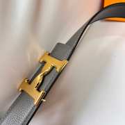 Uubags Hermes Twist belt gold buckle & reversible leather strap in grey 3.2cm - 2