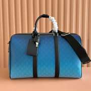 Uubags Gucci Chroma medium duffle gradient blue GG monogram coated fabric bag  - 1