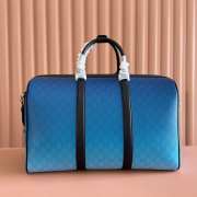 Uubags Gucci Chroma medium duffle gradient blue GG monogram coated fabric bag  - 6