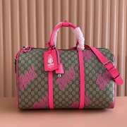Uubags Gucci medium duffle bag in bright pink leather trim 44x29x23cm - 1