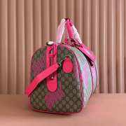 Uubags Gucci medium duffle bag in bright pink leather trim 44x29x23cm - 4
