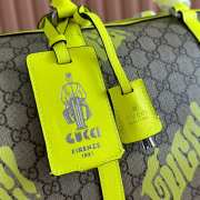 Uubags Gucci medium duffle bag in bright yellow leather trim 44x29x23cm - 5