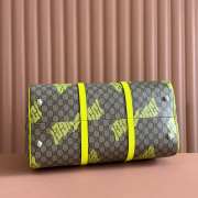Uubags Gucci medium duffle bag in bright yellow leather trim 44x29x23cm - 4