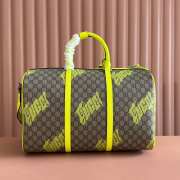 Uubags Gucci medium duffle bag in bright yellow leather trim 44x29x23cm - 2