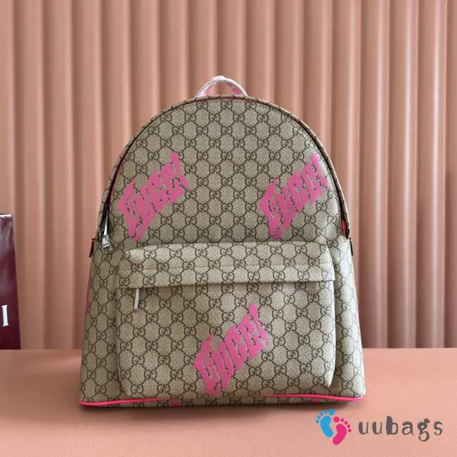 Uubags Gucci medium backpack with print pink cotton linen lining 36.5x41x18cm - 1
