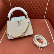 Uubags Louis Vuitton M25339 Capucines mini bag quartz white/bleached blue/snow white 21x14x8cm - 1
