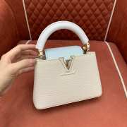 Uubags Louis Vuitton M25339 Capucines mini bag quartz white/bleached blue/snow white 21x14x8cm - 6