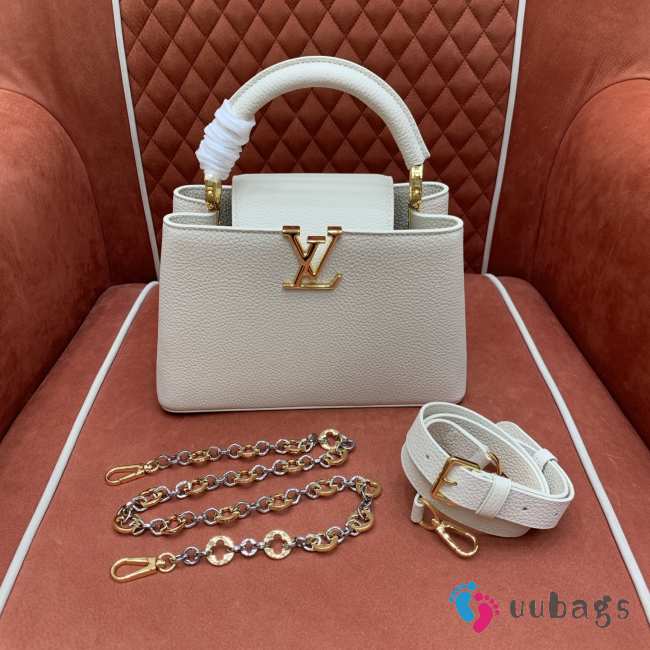 Uubags Louis Vuitton M12936 Capucines BB bag quartz white/bleached blue/snow white - 1