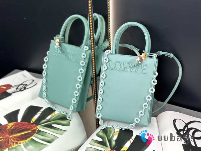 Uubags Loewe A5 2Way Bag Shoulder Bag Leather Light Blue 21x17x6cm - 1