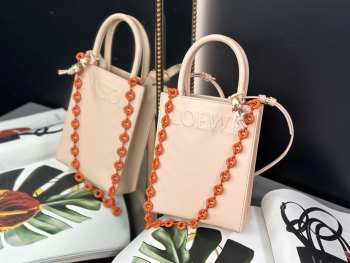 Uubags Loewe A5 2Way Bag Shoulder Bag Leather Light Orange 21x17x6cm