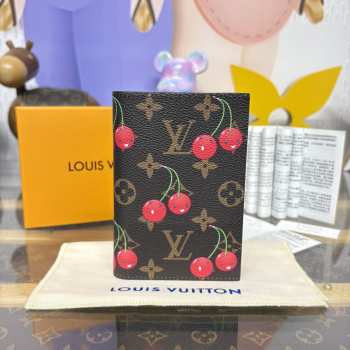 Uubags Louis Vuitton M13424 LV x TM passport cover monogram cherry coated canvas 10x14x2.5cm