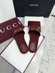 Uubags Gucci slide sandal Rosso Ancora red GG canvas - 5