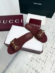 Uubags Gucci slide sandal Rosso Ancora red GG canvas - 3