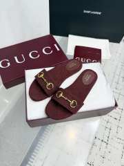 Uubags Gucci slide sandal Rosso Ancora red GG canvas - 2