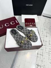 Uubags Gucci mules with light gold Horsebit in blue GG canvas - 6