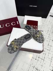 Uubags Gucci mules with light gold Horsebit in blue GG canvas - 4