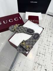 Uubags Gucci mules with light gold Horsebit in blue GG canvas - 3