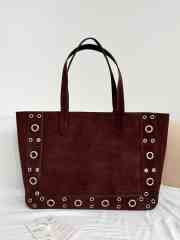 Uubags Valentino Garavani Nellcôte Small embellished suede shopping bag in burgundy 40x30x13cm - 4