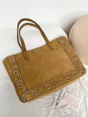 Uubags Valentino Garavani Nellcôte Small embellished suede shopping bag in light brown 40x30x13cm - 5
