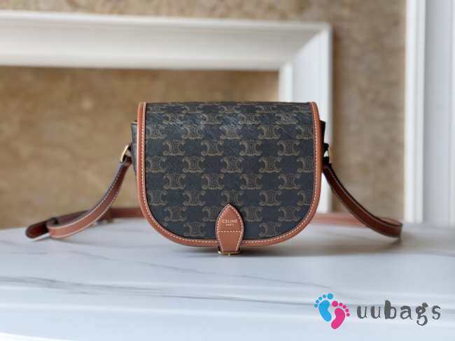 Uubags Celine medium Folco bag in Triomphe canvas and calfskin 18.5x17x7cm - 1