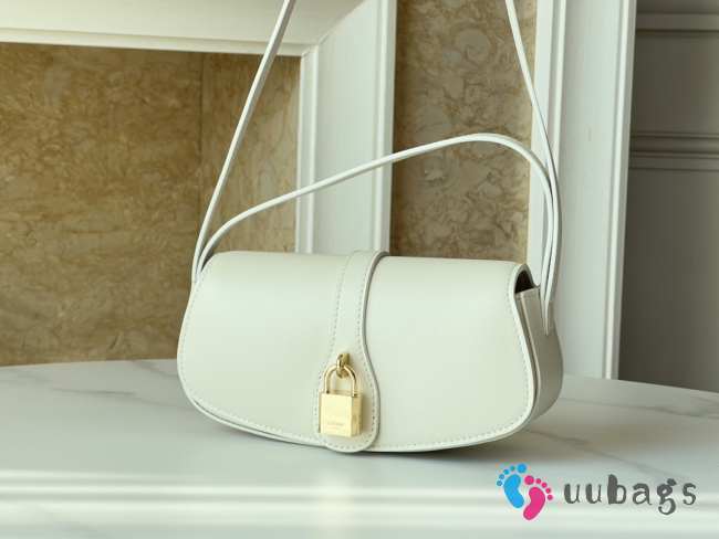 Uubags Celine Clutch On Strap Tabou In Triomphe Canvas And Calfskin White 18x8x5cm - 1