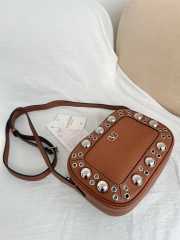 Uubags Valentino Garavani Nellcôte Shoulder Bag In Brown Grainy Calfskin 23x16x6cm - 6