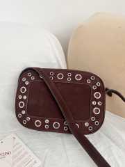Uubags Valentino Garavani Nellcôte Shoulder Bag In Dark Chocolate Suede 23x16x6cm - 3