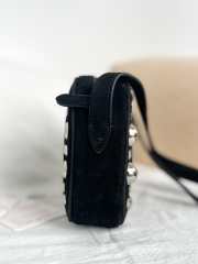 Uubags Valentino Garavani Nellcôte Shoulder Bag In Black Suede 23x16x6cm - 3