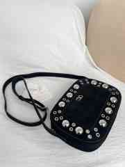 Uubags Valentino Garavani Nellcôte Shoulder Bag In Black Suede 23x16x6cm - 2