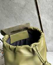 Uubags Loewe Flamenco backpack in olive shiny supple calfskin 36x16x40cm - 3
