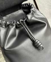 Uubags Loewe Flamenco backpack in black shiny supple calfskin 36x16x40cm - 3