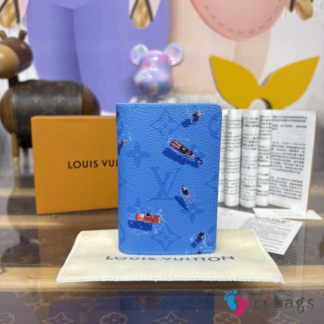 Uubags Louis Vuitton M14881 Know Pocket Organizer Wallet Pool Blue 7.5x11.1x1cm - 1