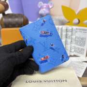 Uubags Louis Vuitton M14881 Know Pocket Organizer Wallet Pool Blue 7.5x11.1x1cm - 2