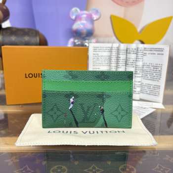 Uubags Louis Vuitton M14863 Double Card Holder In Golf Green 11x7x1.5cm