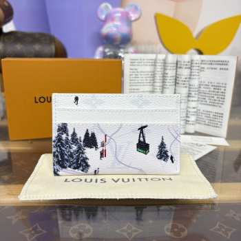 Uubags Louis Vuitton M14864 Double Card Holder Ski White 11x1.5x7cm