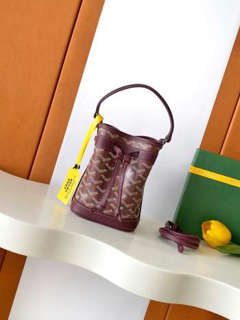 Uubags Goyard Petit Flot Bucket Bag Burgundy 23x14.5x17cm