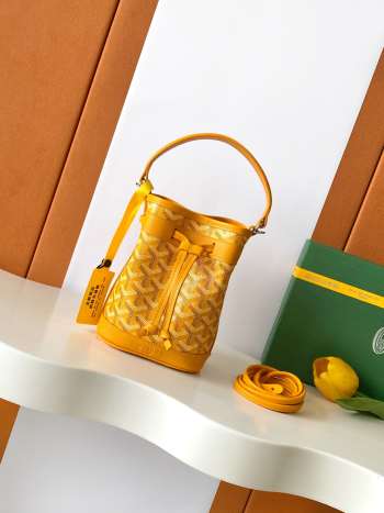 Uubags Goyard Petit Flot Bucket Bag Yellow 23x14.5x17cm