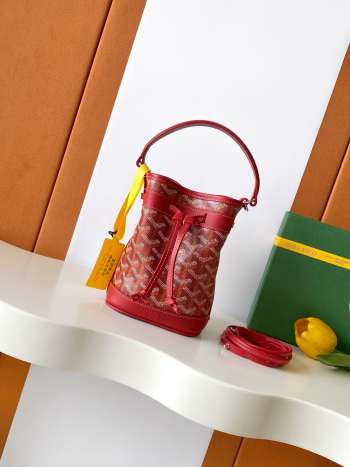 Uubags Goyard Petit Flot Bucket Bag Red 23x14.5x17cm