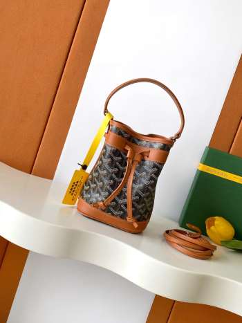 Uubags Goyard Petit Flot Bucket Bag Brown/Black 23x14.5x17cm