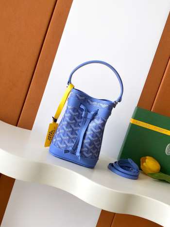 Uubags Goyard Petit Flot Bucket Bag Blue 23x14.5x17cm