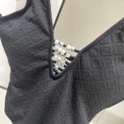 Uubags Chanel Black Pearl Decorated Quilted One-Piece Swimsuit - 6