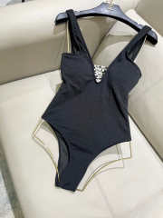 Uubags Chanel Black Pearl Decorated Quilted One-Piece Swimsuit - 4