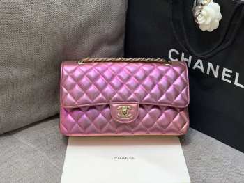 Uubags Chanel Classic Small Flap Bag Iridescent Pink Lambskin 25cm