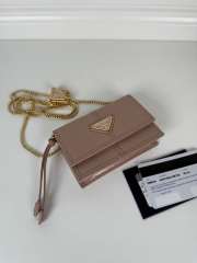 Uubags Prada leather card holder with shoulder strap in rosy blush 11.5x8x2.5cm - 3