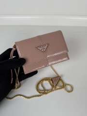 Uubags Prada leather card holder with shoulder strap in rosy blush 11.5x8x2.5cm - 4