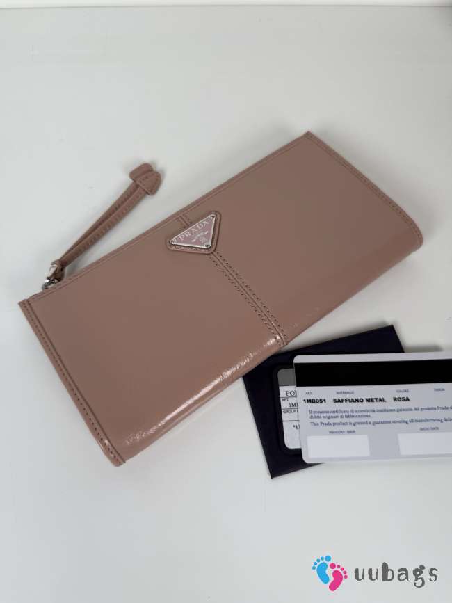 Uubags Prada leather pouch in rosy blush 20x10cm - 1