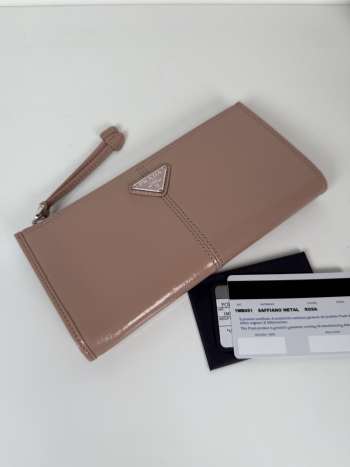 Uubags Prada leather pouch in rosy blush 20x10cm